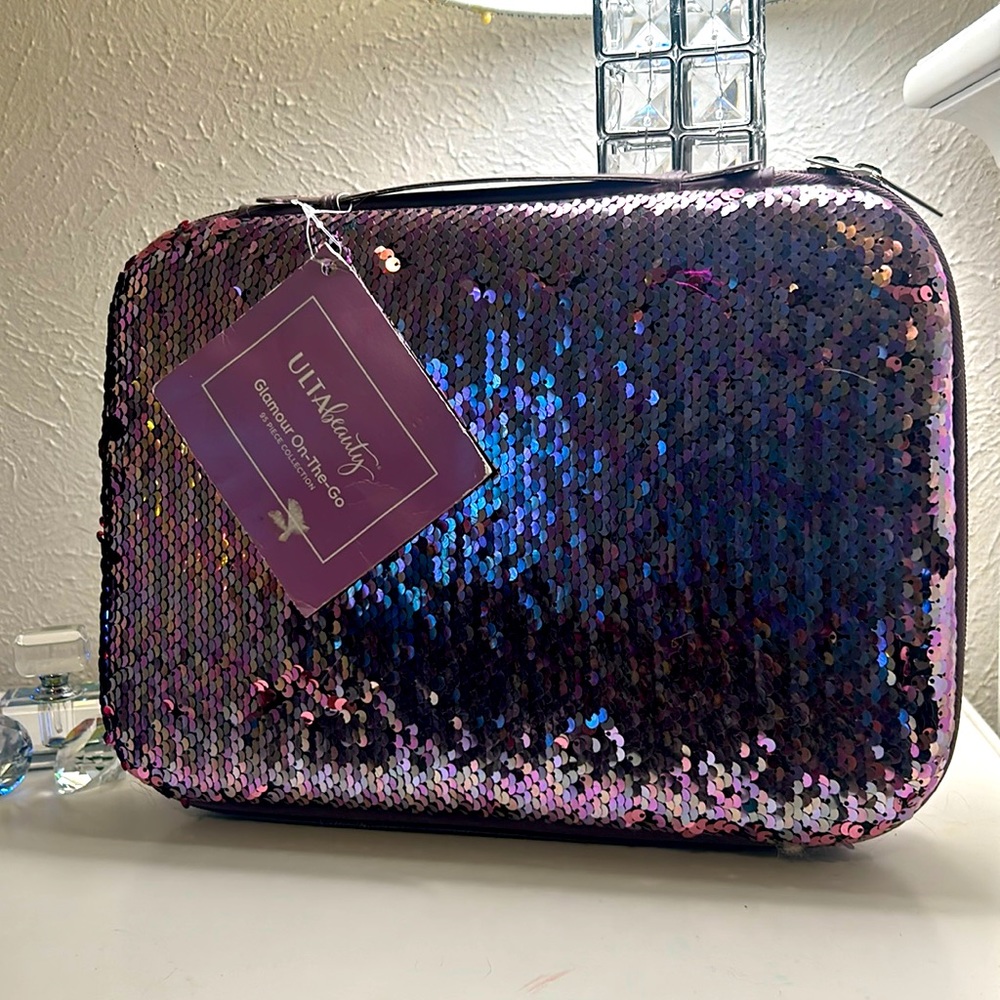 Ulta Beauty,On-The-Go, 95pc collection,in a beautiful pink & silver sequin case!